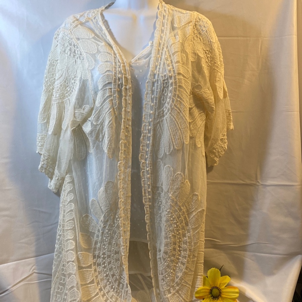 💎COVERUP /DUSTER CARDIGAN BEAUTIFUL LACY DESIGN NEW WITHOUT TAG